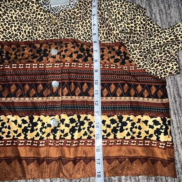 Worthington Women’s Size 10 Vintage Shirt Dress Set Animal Print 80s 90s Style - Picture 7 of 9